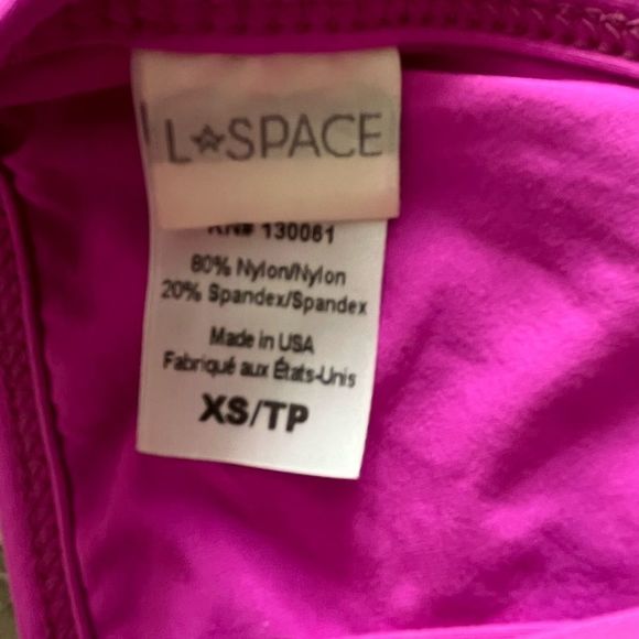 L*Space burnt, faded pink outside, purple inside swim bikini top, preowned, XS - Picture 2 of 4